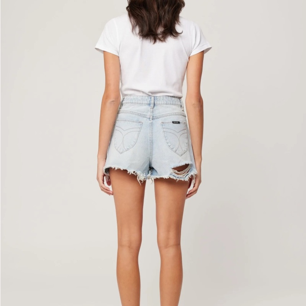 Rolla Light Blue Distressed Denim Shorts